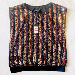 XS DKNY women’s sequined banded pullover shirt